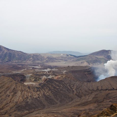 阿蘇カルデラにある火山灰の砂漠 阿蘇カルデラにある火山灰の砂漠