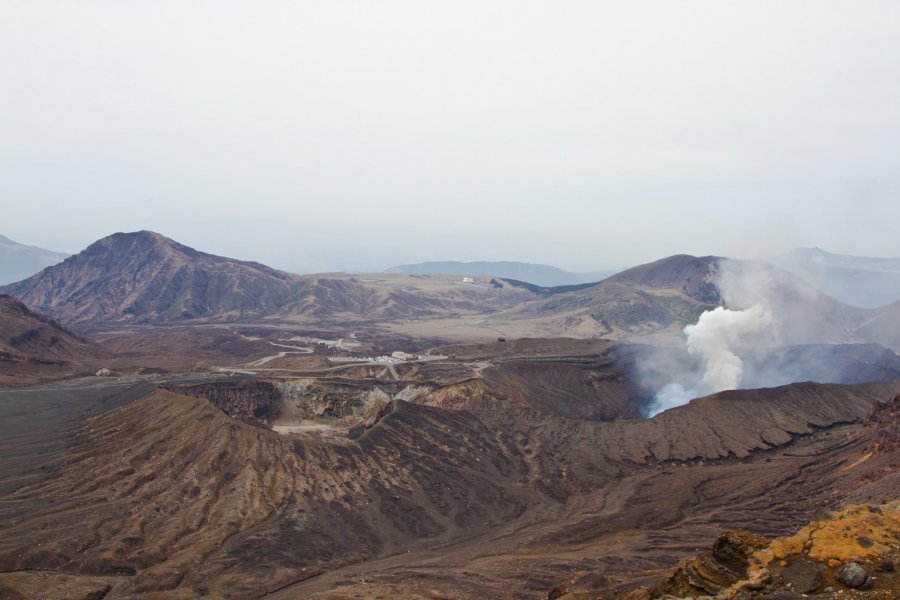 阿蘇カルデラにある火山灰の砂漠